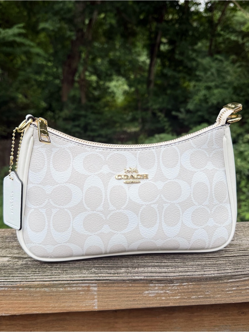 White teri coach bag